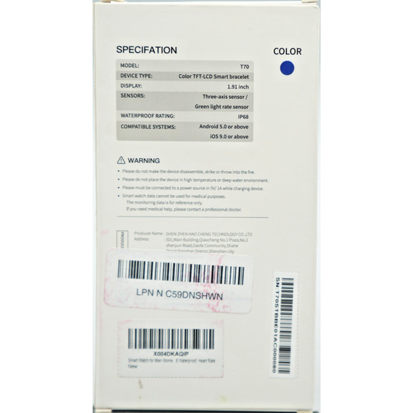 Smart Watch for Men & Women, 1.91" Fitness Tracker with Answer/Make Calls, IP68 - Picture 3 of 3